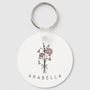 Rustige Wildflower Bridesmaid Sleutelhanger