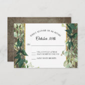 Rustige Winkel Eucalyptus Leaf Foliage Wood RSVP Kaart (Voorkant / Achterkant)