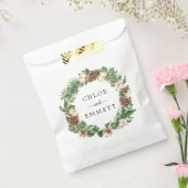 Rustige winter Botanische Wreath Custom Wedding Bedankzakje (Gezegeld)