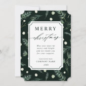 Rustige winter Greenery QR Code Corporate Kerstmis Feestdagenkaart (Voorkant)