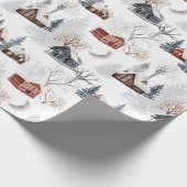Rustige winter kerstwinter Cabin Gift Cadeaupapier (Hoek)