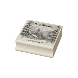 Rustige Winter Sneeuw Landelijke Familiehuisje Ker Rubberstempel