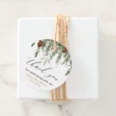 Rustige winterdenbomen baby shower dank u bedankjes labels (In situ)