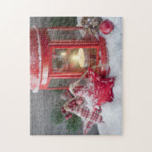 Rustige Winterlantaarns kerstFeestdagen sneeuw Legpuzzel (Verticaal)