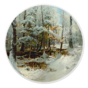 Rustige wintermiddag door William Bliss Baker Keramische Knop