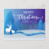 Rustige winternacht rendieren Kerstmis Feestdagenkaart (Voorkant)
