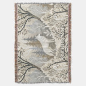 Rustige winterse bosscène met witte wolven deken (Voorkant Verticaal)