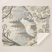 Rustige winterse bosscène met witte wolven sherpa deken (Voorkant (horizontaal))