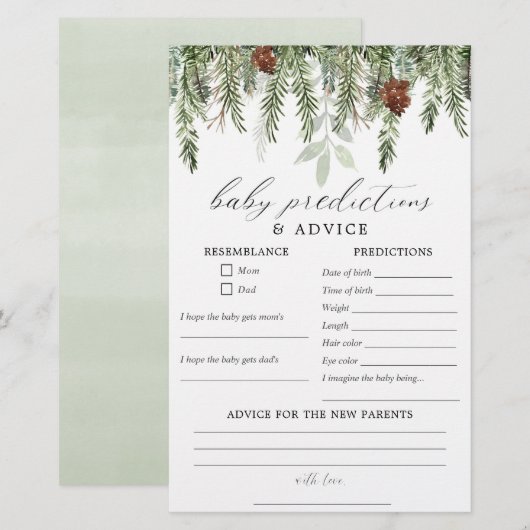 Rustige wintervoorspellingskaart voor Baby (Voorkant / Achterkant)