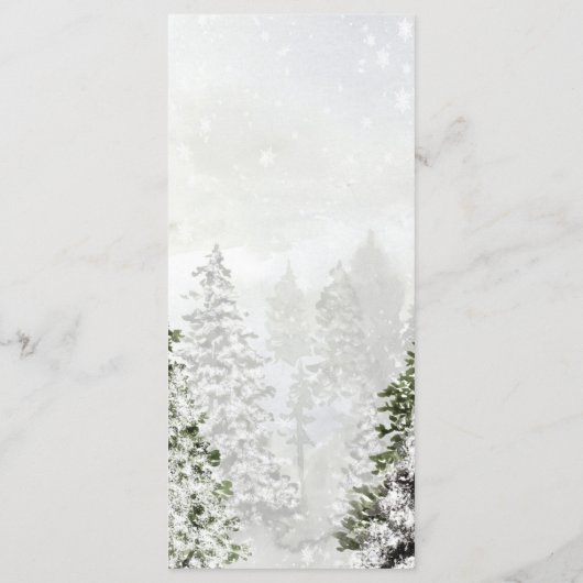 rustige winterwonderland - trouwmenukaarten menu (Achterkant)