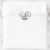 Rustige witbaarse borgokken hart sticker (Tas)