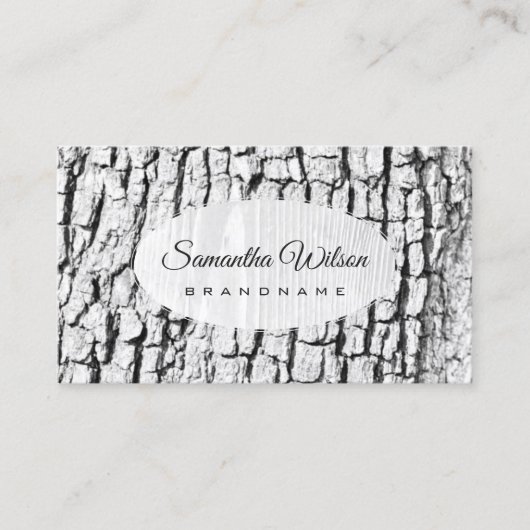 Rustige witte boom Bark Hout Goud Goud Goud Grens Visitekaartje (Voorkant)