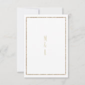 Rustige witte goudglitter tropisch thema bruiloft kaart (Achterkant)