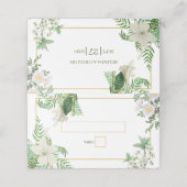 Rustige witte groene Waterverf Floral Gold Wedding (Buitenkant ongevouwen)