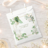 Rustige witte groene Waterverf Floral Gold Wedding Bedankzakje (Geknipt)