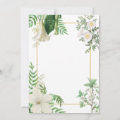 Rustige witte groene Waterverf Floral Gold Wedding Save The Date (Achterkant)