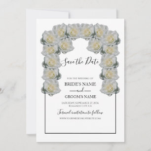 Rustige witte rozen die de datum bewaren save the date