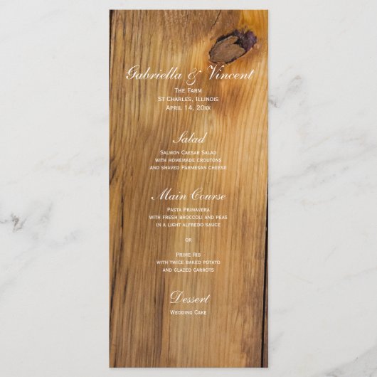 Rustige witte Tulps Land Barn Spring Weddenschap Menu (Voorkant)