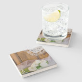 Rustige witte Tulps Land Barn Weddenschap Stenen Onderzetter (Zijkant)