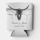 Rustige witte zwarte Westerne Koe Huulhuwelijk Blikjeskoeler (Voorkant)