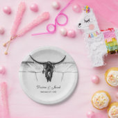 Rustige witte zwarte Westerne Koe Huulhuwelijk Papieren Bordje (Feest)