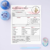 Rustige Wood Bakery Cake Order Form Flyer (Enkel)