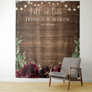 Rustige Wood Burgundy Wall Foto achtergrond Wandkleed