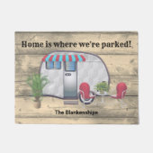 Rustige Wood  Camper Red Chairs Cute Custom Deurmat (Voorkant)