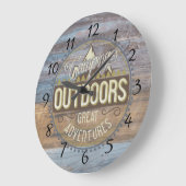 Rustige Wood Camping Home Decor Wall Clock Grote Klok (Hoek)