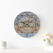 Rustige Wood Camping Home Decor Wall Clock Grote Klok (Huis)