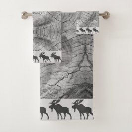 Rustige Wood die Moose Grey Bath Towel Set Bad Handdoek
