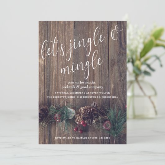 Rustige Wood en feestelijke Pine Cone-feestdag Kaart (Staand voorkant)