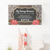 Rustige Wood en kant Floral Chalkboard Country Chi Spandoek (Insitu)
