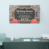 Rustige Wood en kant Floral Chalkboard Country Chi Spandoek (Beurs)