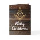 Rustige Wood Gold Masonic-kerstkaarten