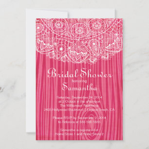 Rustige  Wood Lace Bridal Shower Invitation Kaart