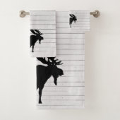 Rustige Wood Moose Bath Towel Set Bad Handdoek (Insitu)