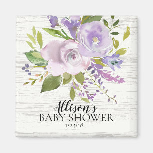 Rustige Wood Paars Lavender Shower Favor Magnet Magneet