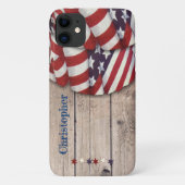 Rustige Wood Patriottic Red White - Aangepaste naa Case-Mate iPhone Case (Achterkant)