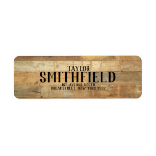 Rustige Wood Return Address Label