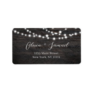Rustige Wood String Lights Return Address Label