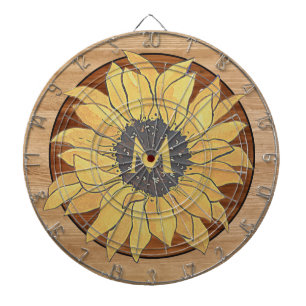 Rustige Wood Sunflower Brown Yellow Dartbord