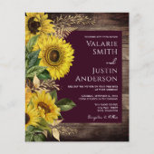 Rustige Wood Sunflower Wedding All in One Flyer (Voorkant)