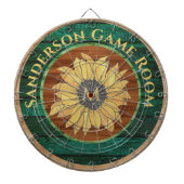 Rustige Wood Zonnebloem Bruin Geel Groen Dartbord (Voorkant)