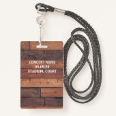 Rustige Wooden Custom Name VIP All Access Pass Badge (Achterkant met draagriem)