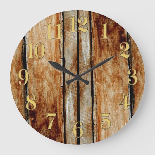 Rustige Wooden Fence Boards Effect Clock Grote Klok (Voorkant)