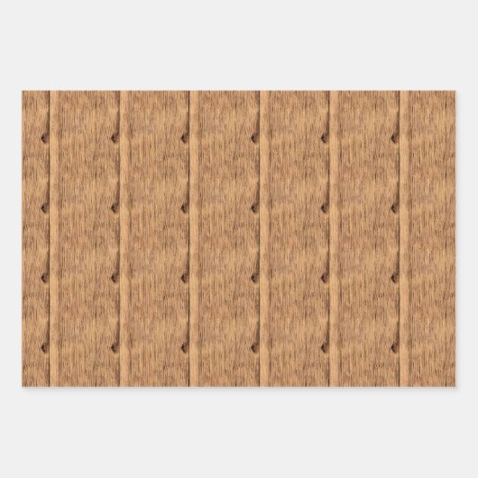 Rustige Wooden Gift Wrap - Hout Style Wrapping Pap Inpakpapier Vel (Voorkant)