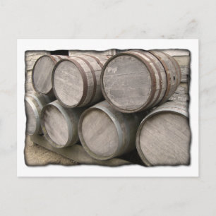 Rustige Wooden Whiskey-vaten Briefkaart