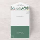 Rustige Zachte Rozen Eucalyptus Foliage Weddenscha All In One Uitnodiging (Buitenkant)