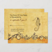 rustige , , zeehondenstrandbruiloft rsvp (Voorkant / Achterkant)